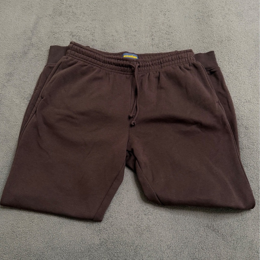 Essentials Sweatpants Men Small Brown Excellent Jogger Fleece Drawstring